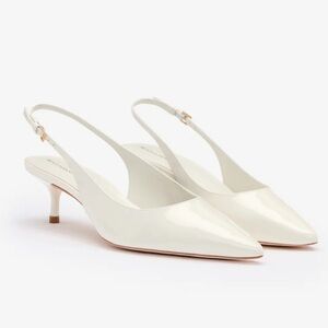 Reformation Wrenley Heeled Slingback Ivory - Size 10